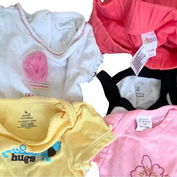 Adorable Baby Girls’ Bodysuits and Shorts Bundle,Circo, Small Wonders, Old Navy, - Picture 2 of 4